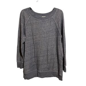 Caslon Women's Size L Knit Blue Longline Raglan Tunic Sweater Sweatshirt